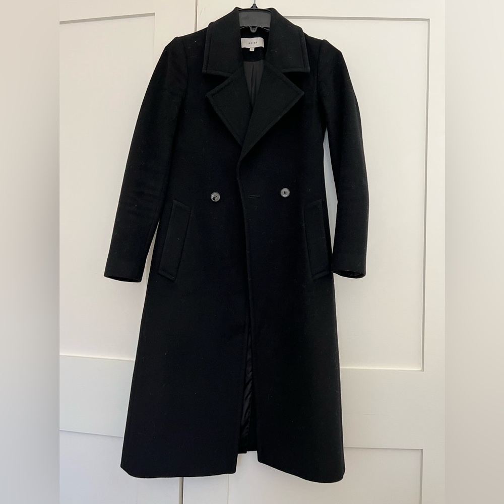 Reiss wool black coat.  Size 0.